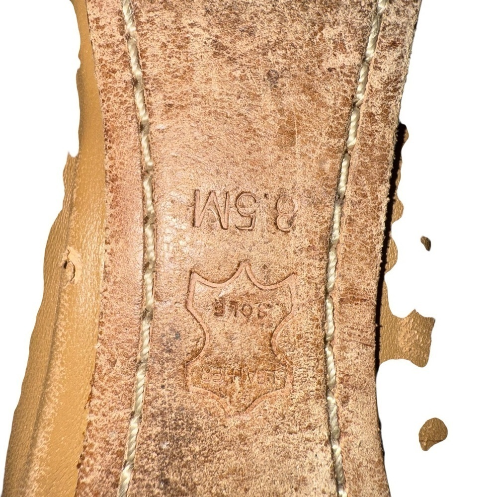 ▶️ Tory Burch ◀️ Caroline Ballet Flat Sand Gold/ Black logo flat shoes 8.5 - Picture 12 of 16